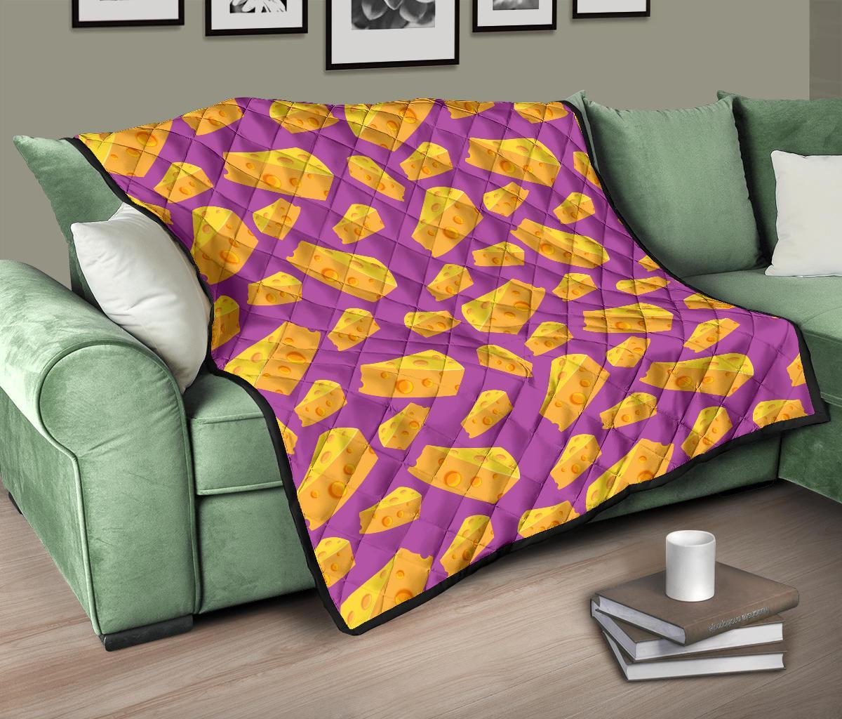 Cheese Pattern Print Quilt-grizzshop