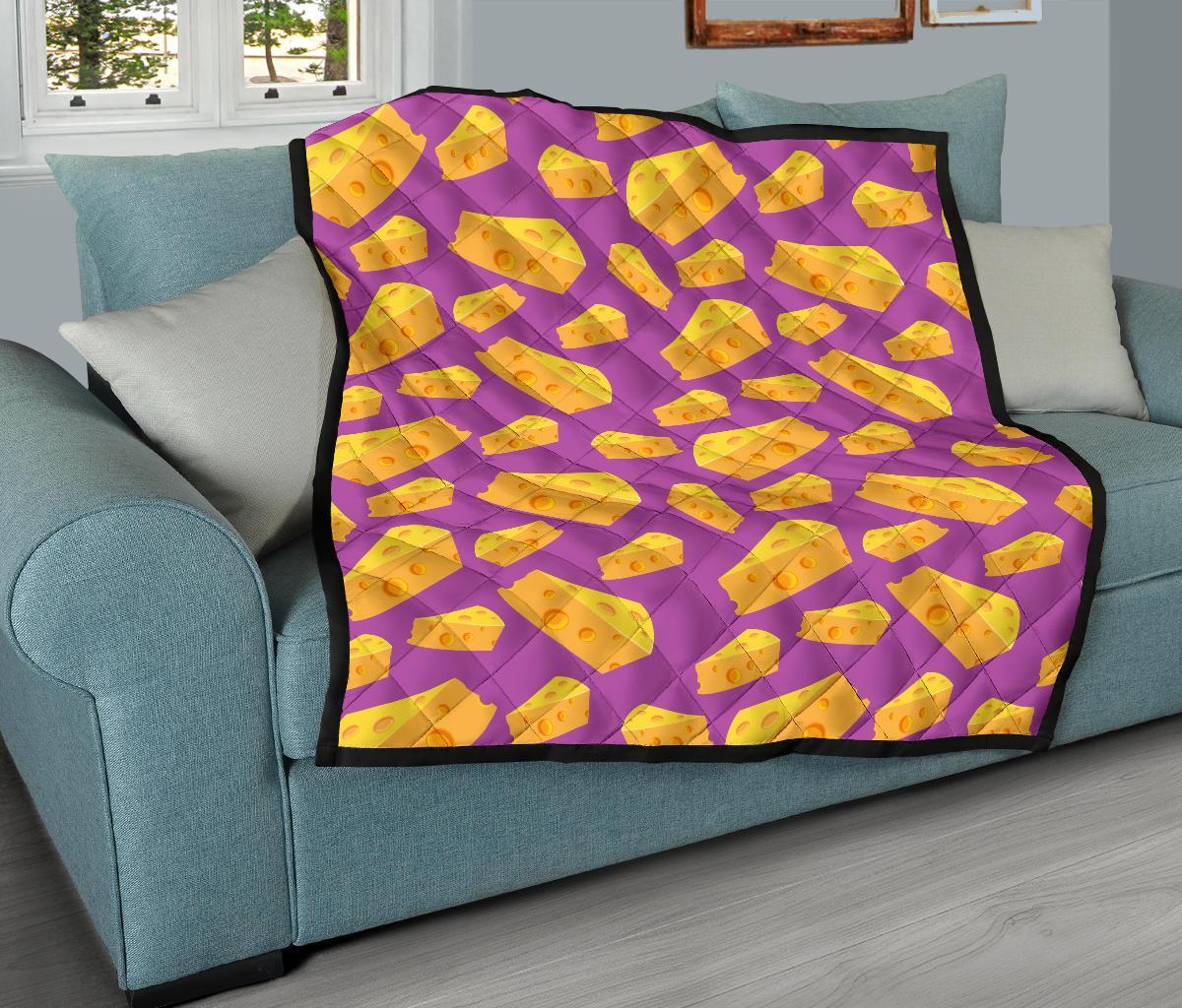 Cheese Pattern Print Quilt-grizzshop