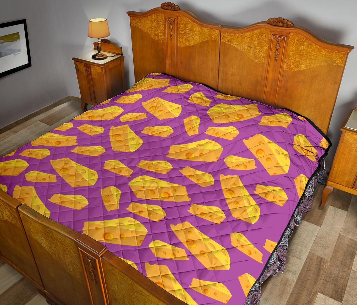 Cheese Pattern Print Quilt-grizzshop