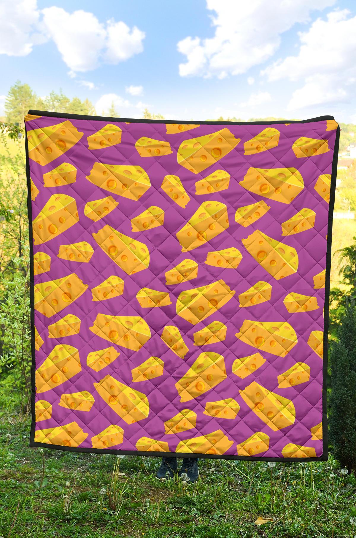Cheese Pattern Print Quilt-grizzshop