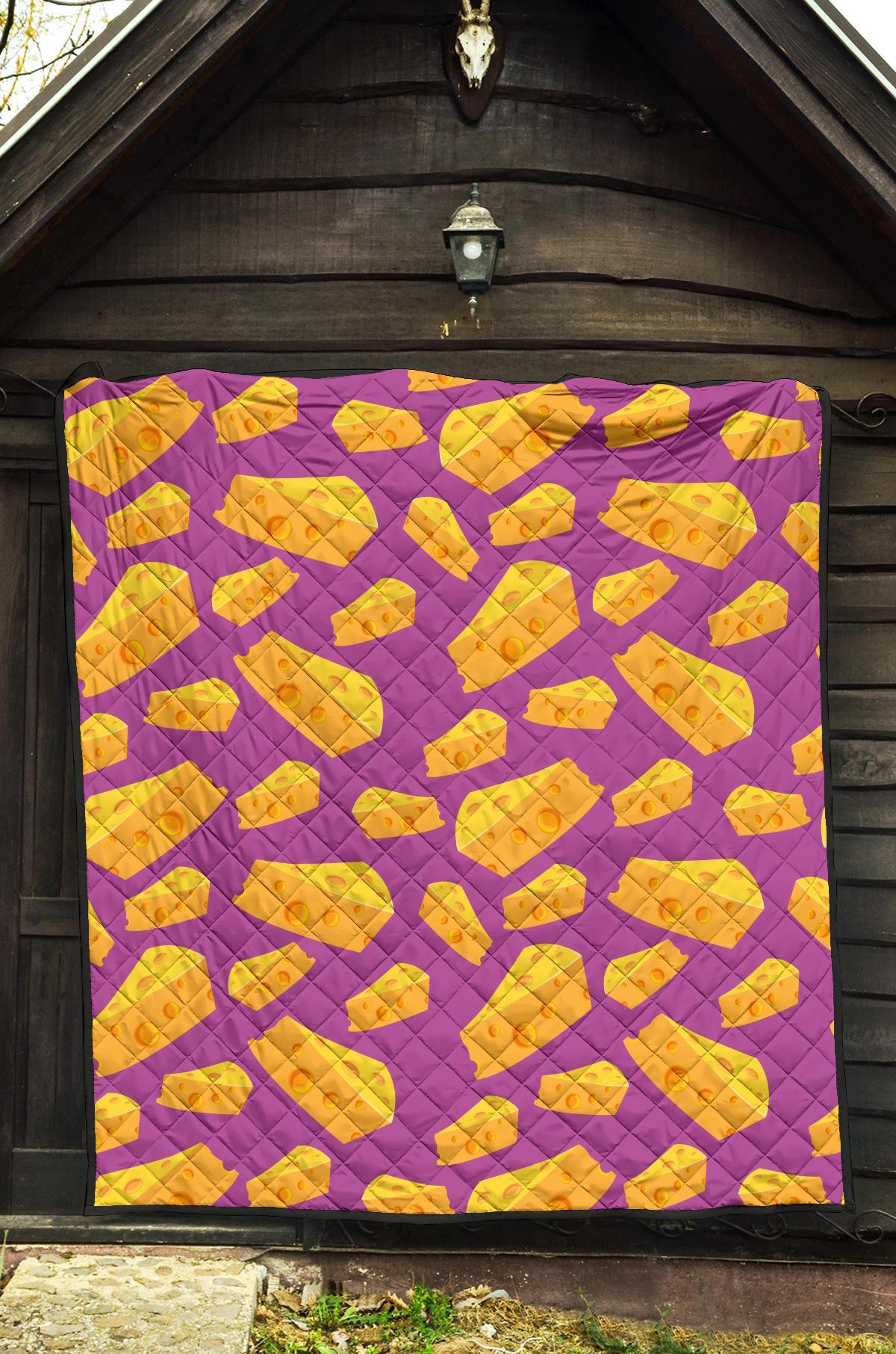 Cheese Pattern Print Quilt-grizzshop
