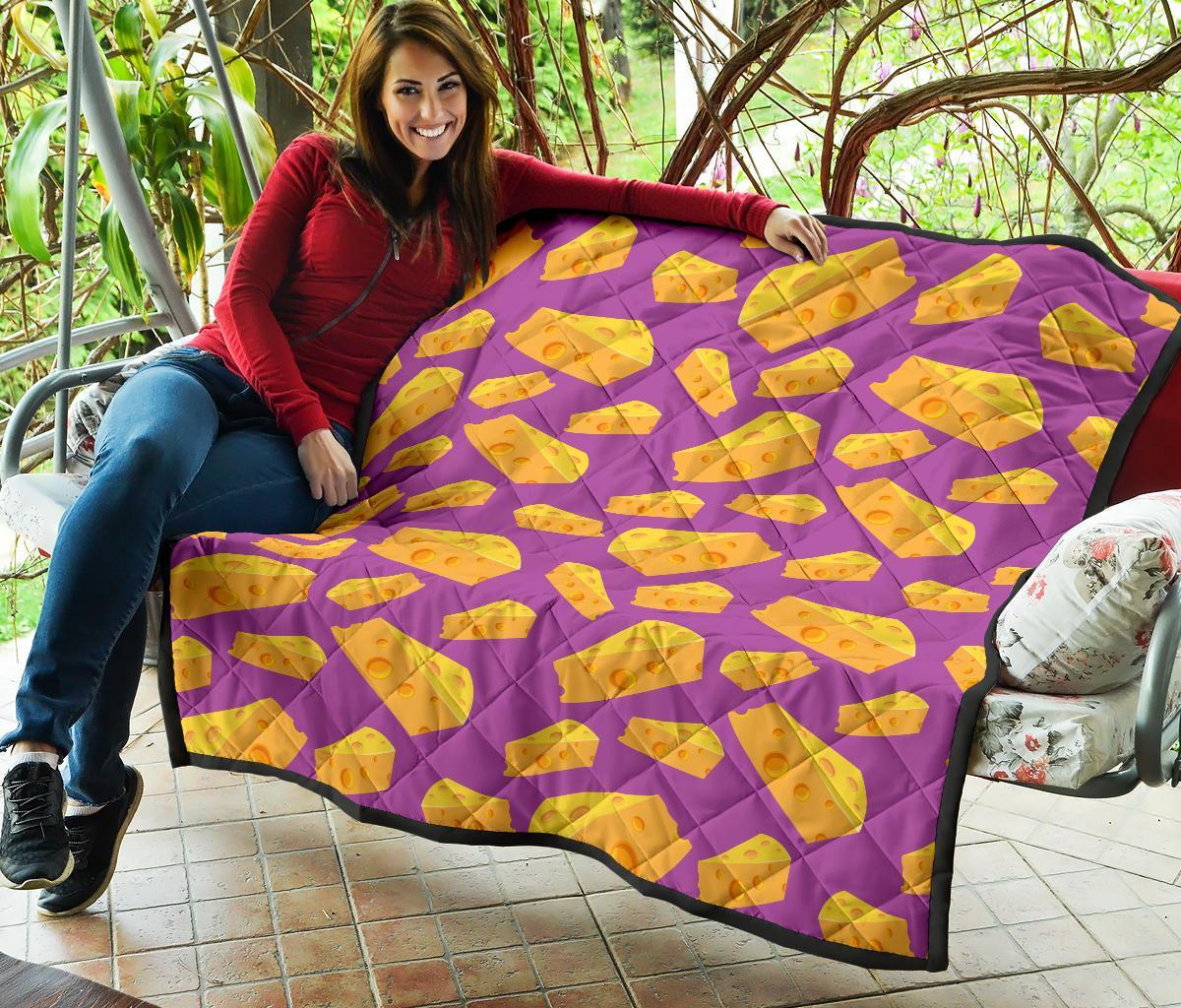 Cheese Pattern Print Quilt-grizzshop