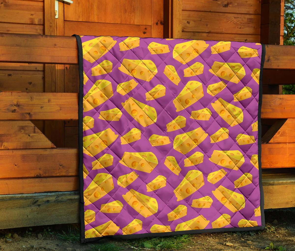 Cheese Pattern Print Quilt-grizzshop