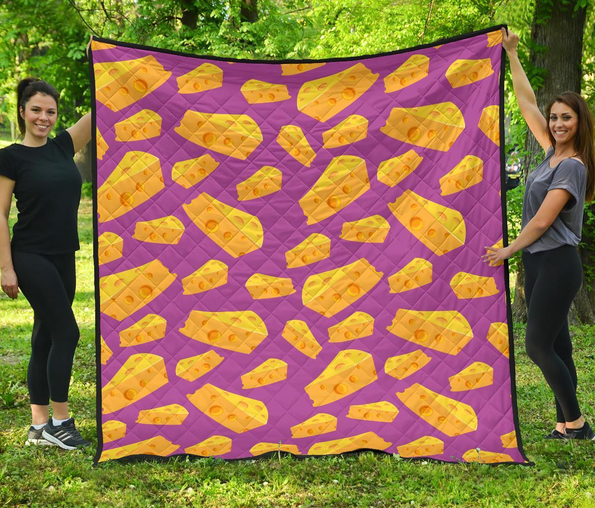 Cheese Pattern Print Quilt-grizzshop