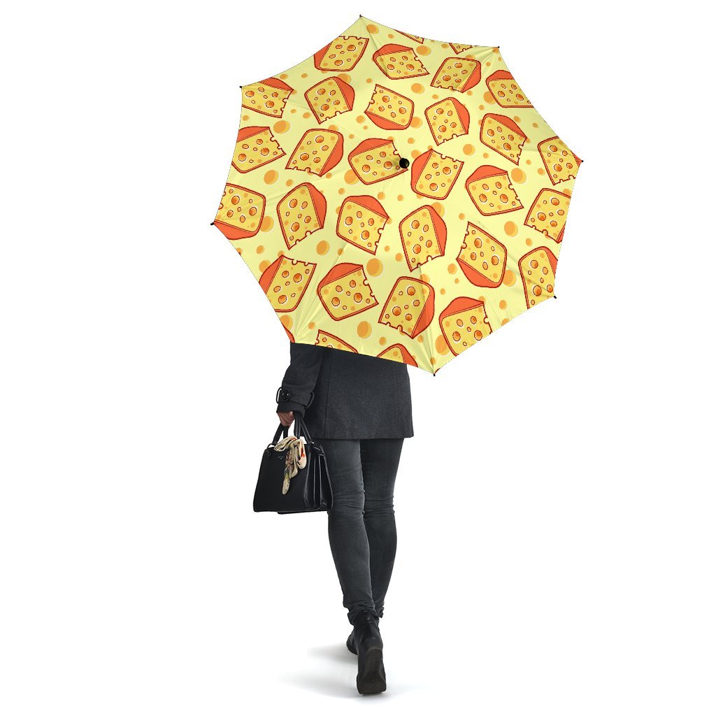 Cheese Print Pattern Automatic Foldable Umbrella-grizzshop