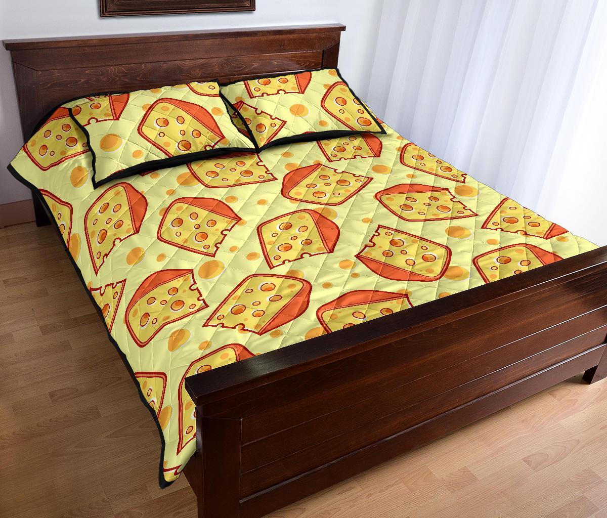 Cheese Print Pattern Bed Set Quilt-grizzshop