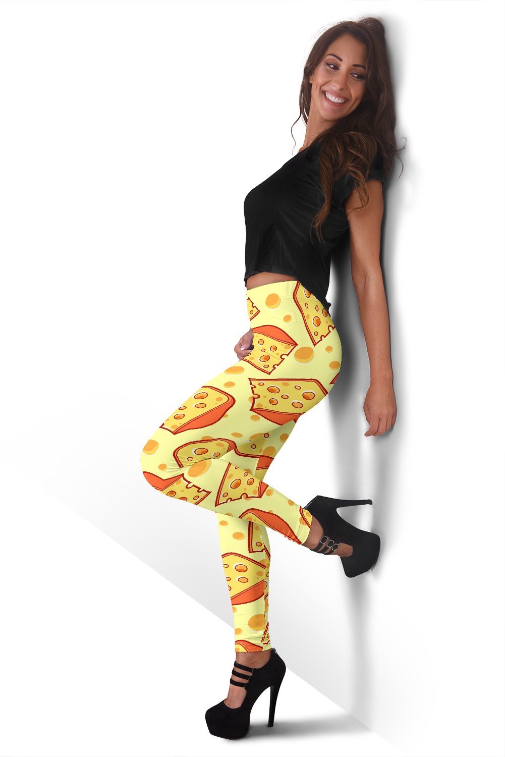 Cheese Print Pattern Women Leggings-grizzshop