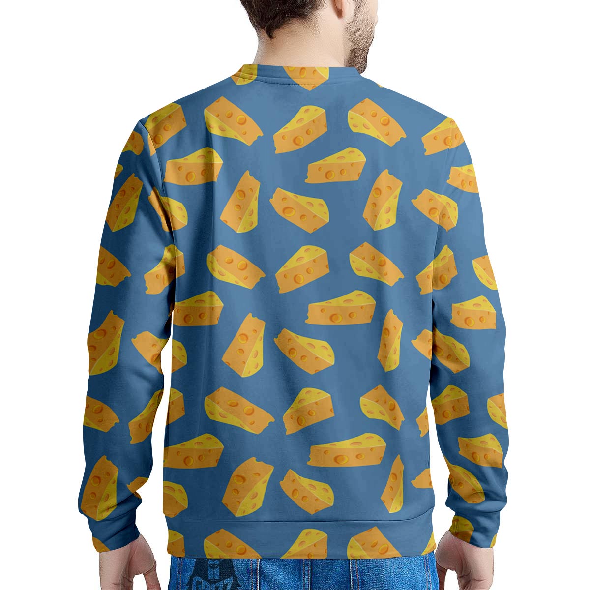 Cheese Slice Print Pattern Men's Sweatshirt-grizzshop