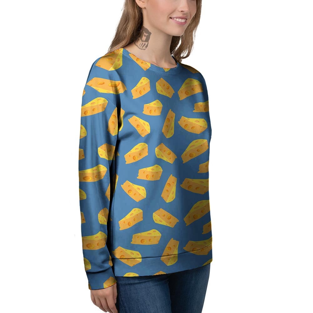Cheese Slice Print Pattern Women's Sweatshirt-grizzshop