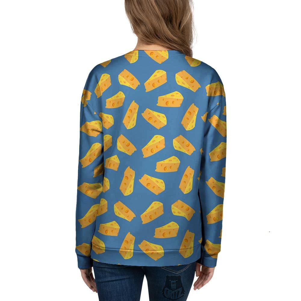 Cheese Slice Print Pattern Women's Sweatshirt-grizzshop