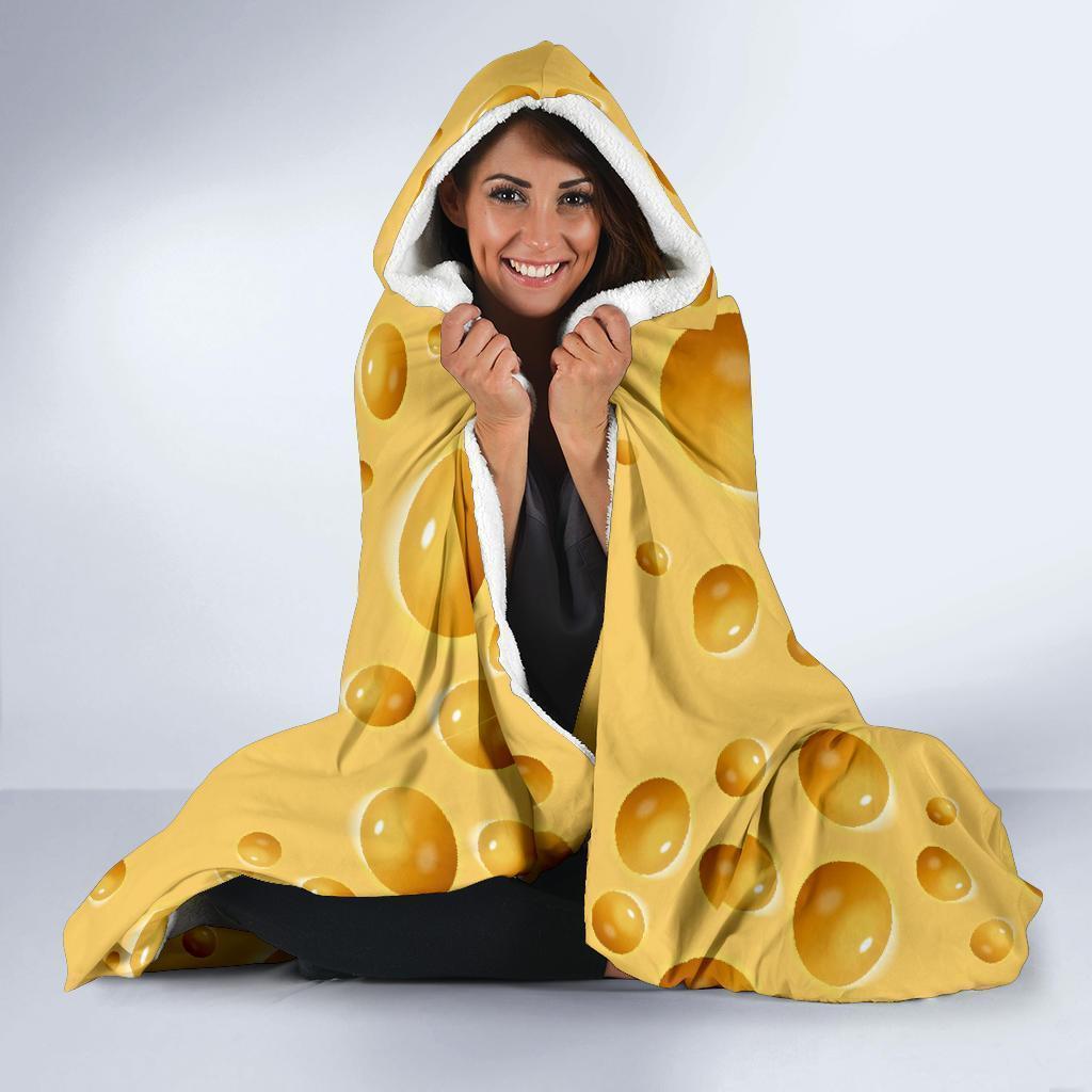 Cheese Surface Pattern Print Hooded Blanket-grizzshop