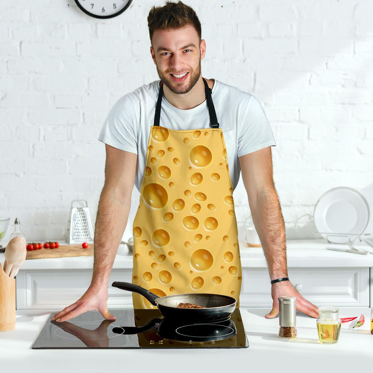 Cheese Surface Pattern Print Men's Apron-grizzshop