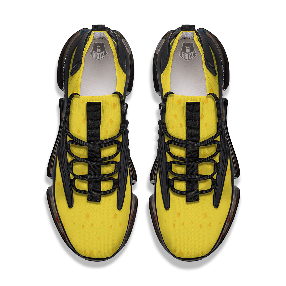 Cheese Yellow Print Pattern Black Gym Shoes-grizzshop