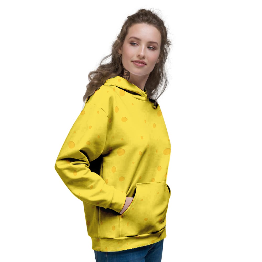 Cheese Yellow Print Pattern Women's Hoodie-grizzshop