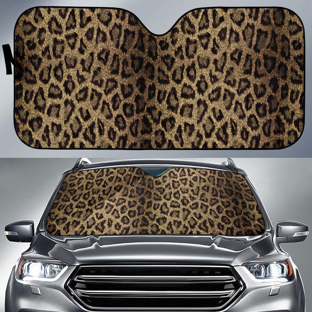 Cheetah Leopard Pattern Print Car Sun Shade-grizzshop