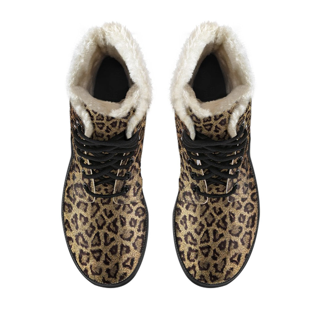 Cheetah Leopard Pattern Print Comfy Winter Boots-grizzshop