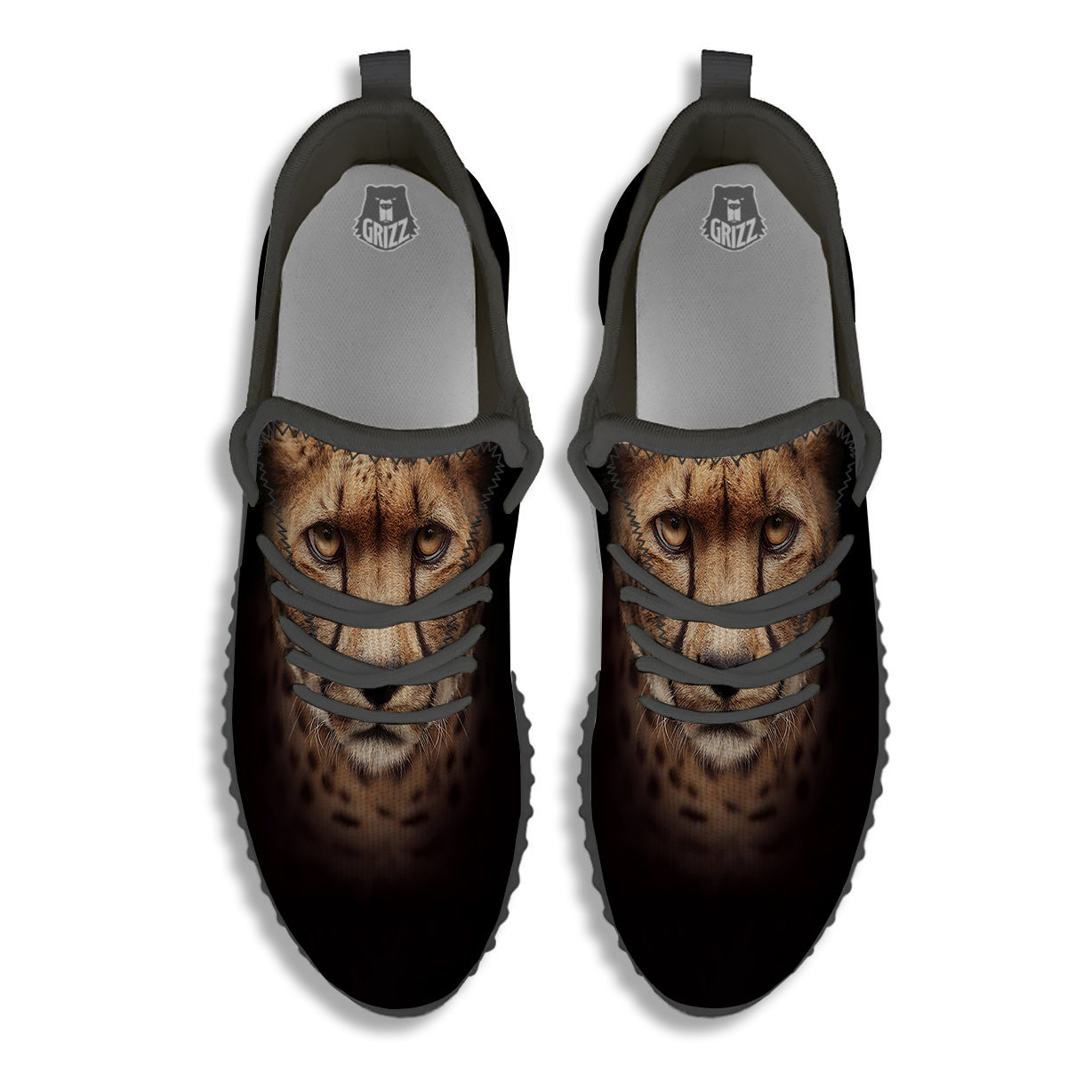 Cheetah Print Black Walking Shoes-grizzshop