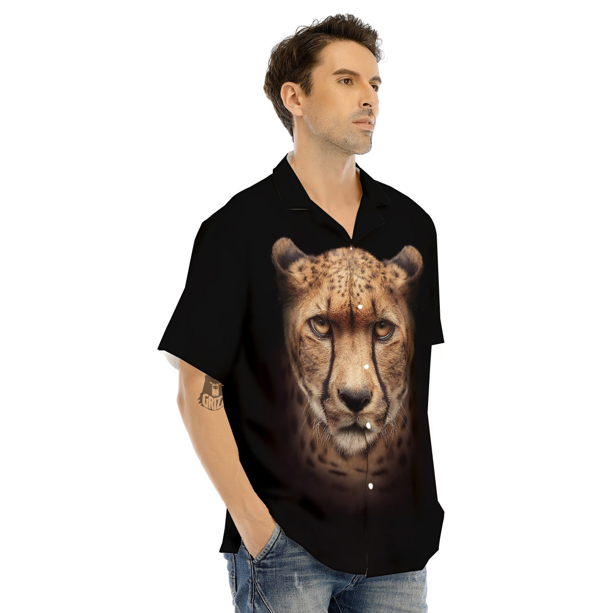 Cheetah Print Men's Hawaiian Shirt-grizzshop