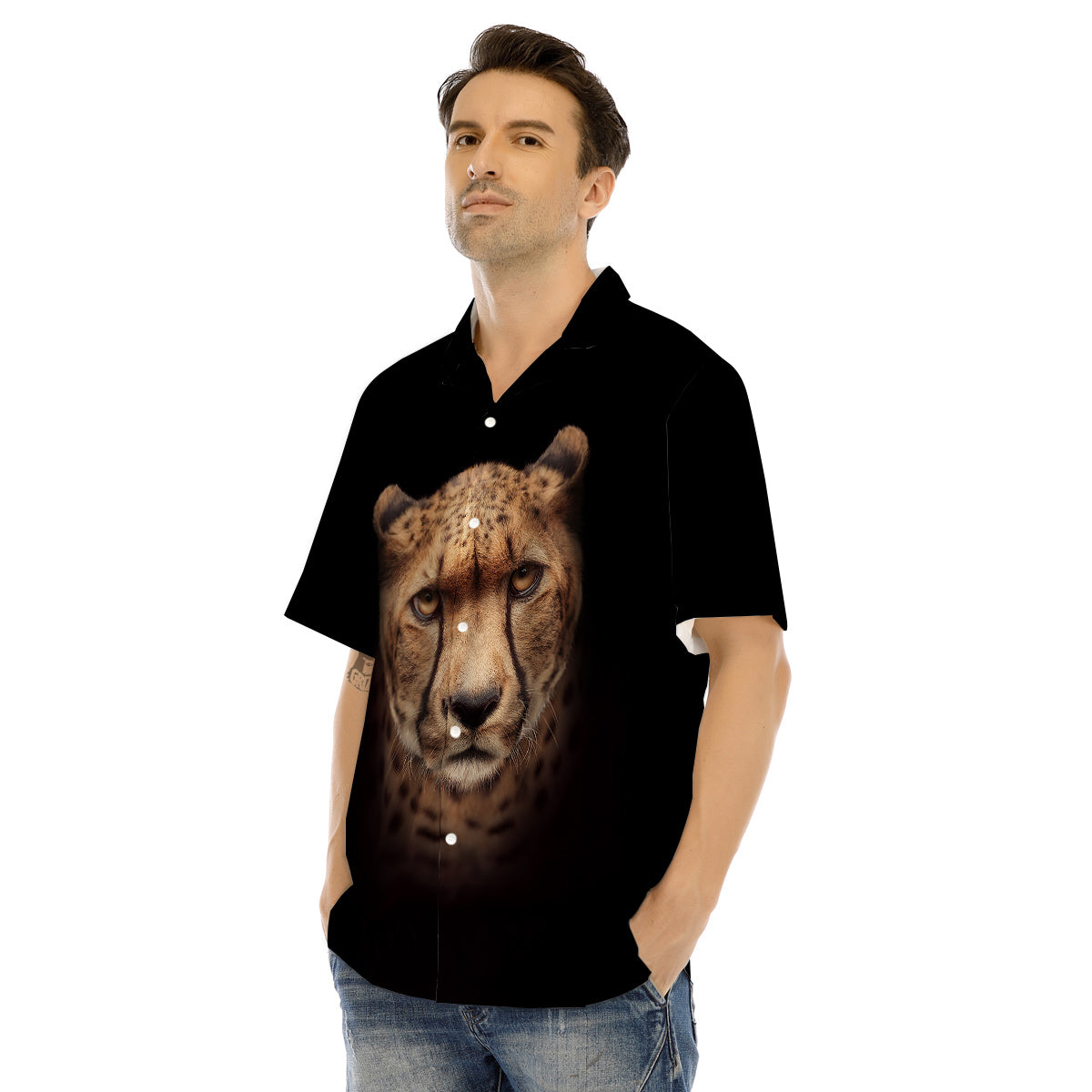 Cheetah Print Men's Hawaiian Shirt-grizzshop