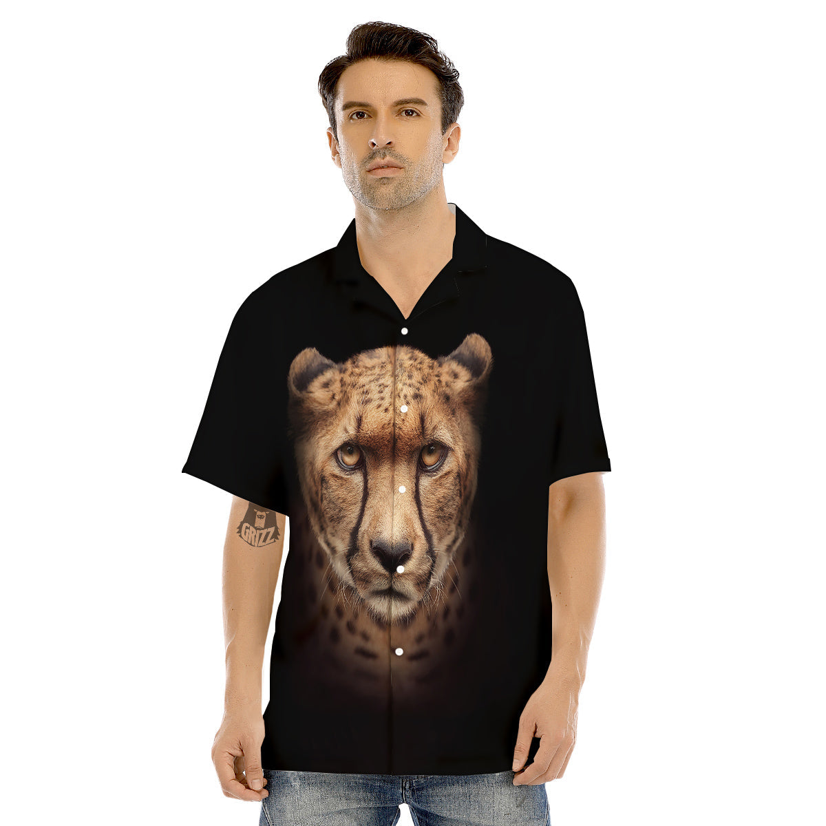 Cheetah Print Men's Hawaiian Shirt-grizzshop