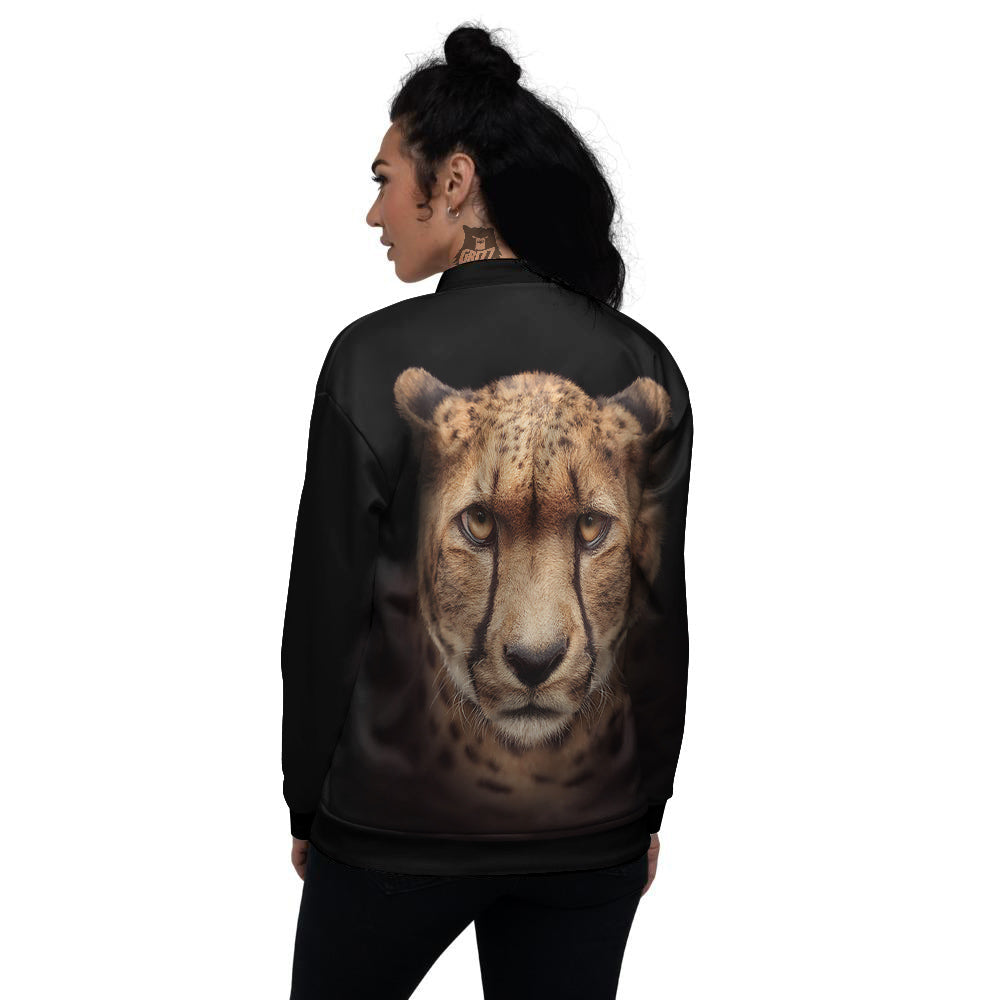 Cheetah Print Women's Bomber Jacket-grizzshop