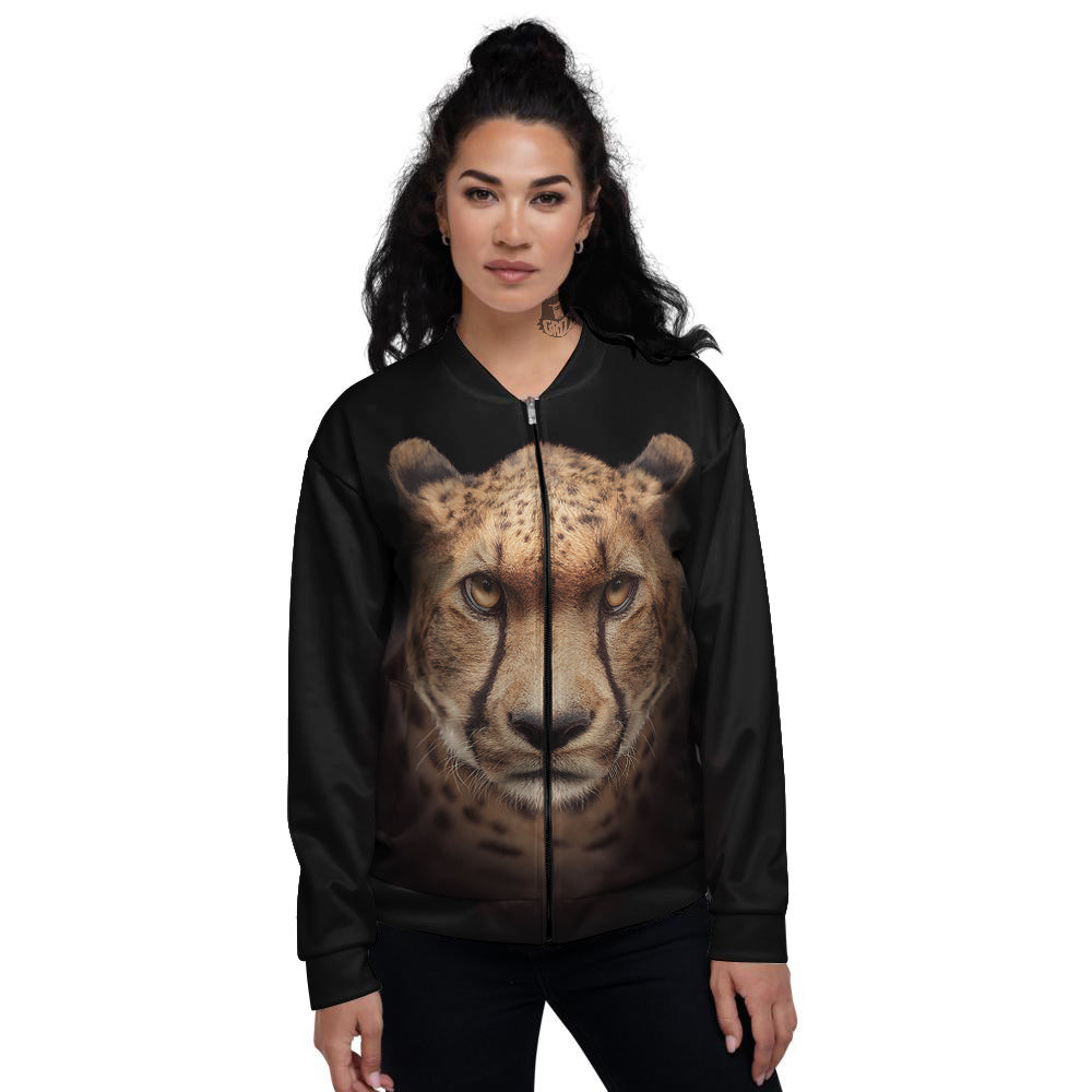 Cheetah Print Women's Bomber Jacket-grizzshop