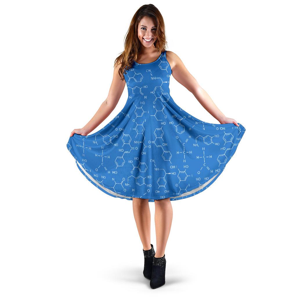 Chemistry Science Print Pattern Dress-grizzshop