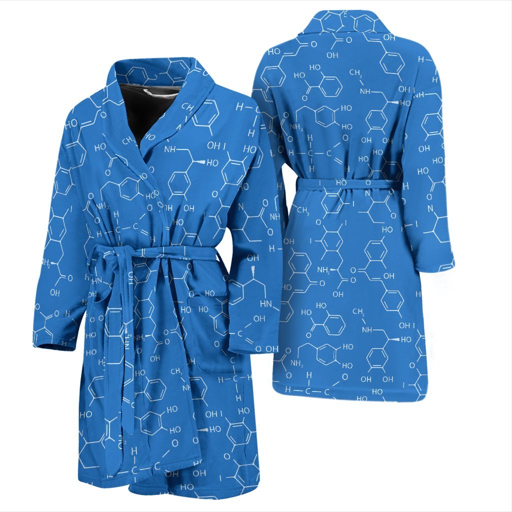 Chemistry Science Print Pattern Men Long Robe-grizzshop