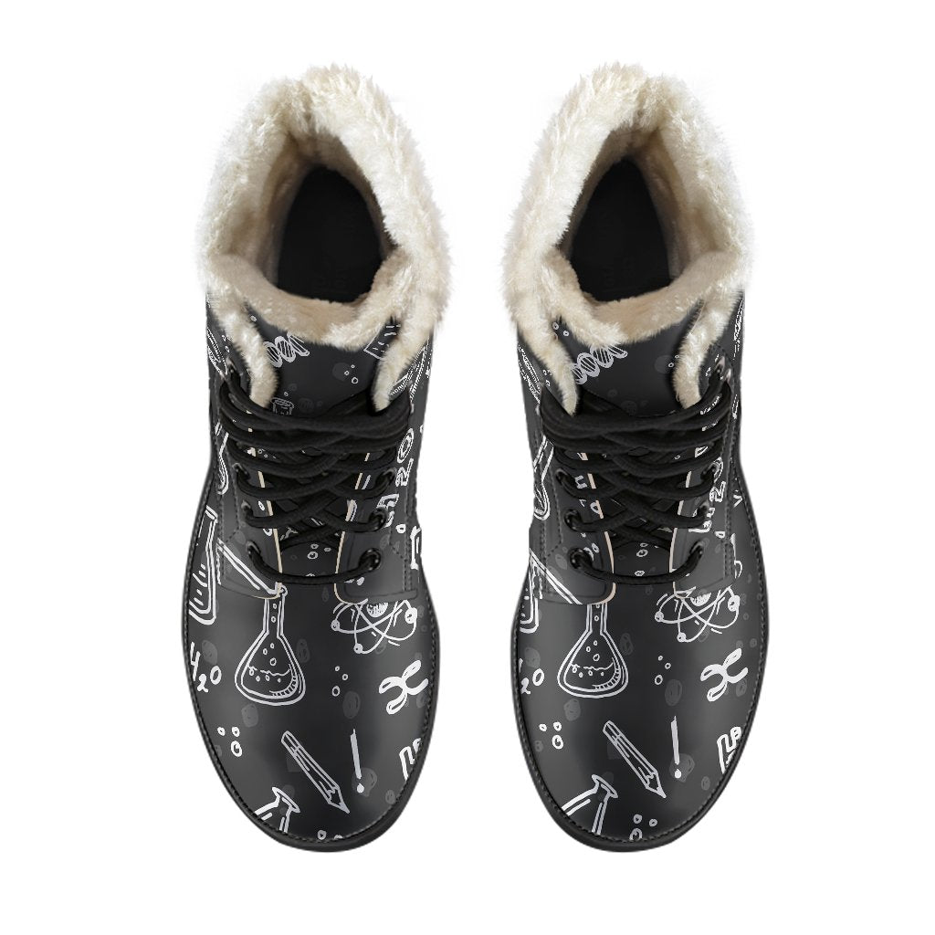 Chemistry Science Pattern Print Comfy Winter Boots-grizzshop