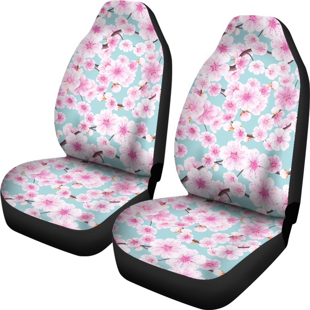Cherry Blossom Sakura Blue Universal Fit Car Seat Cover-grizzshop