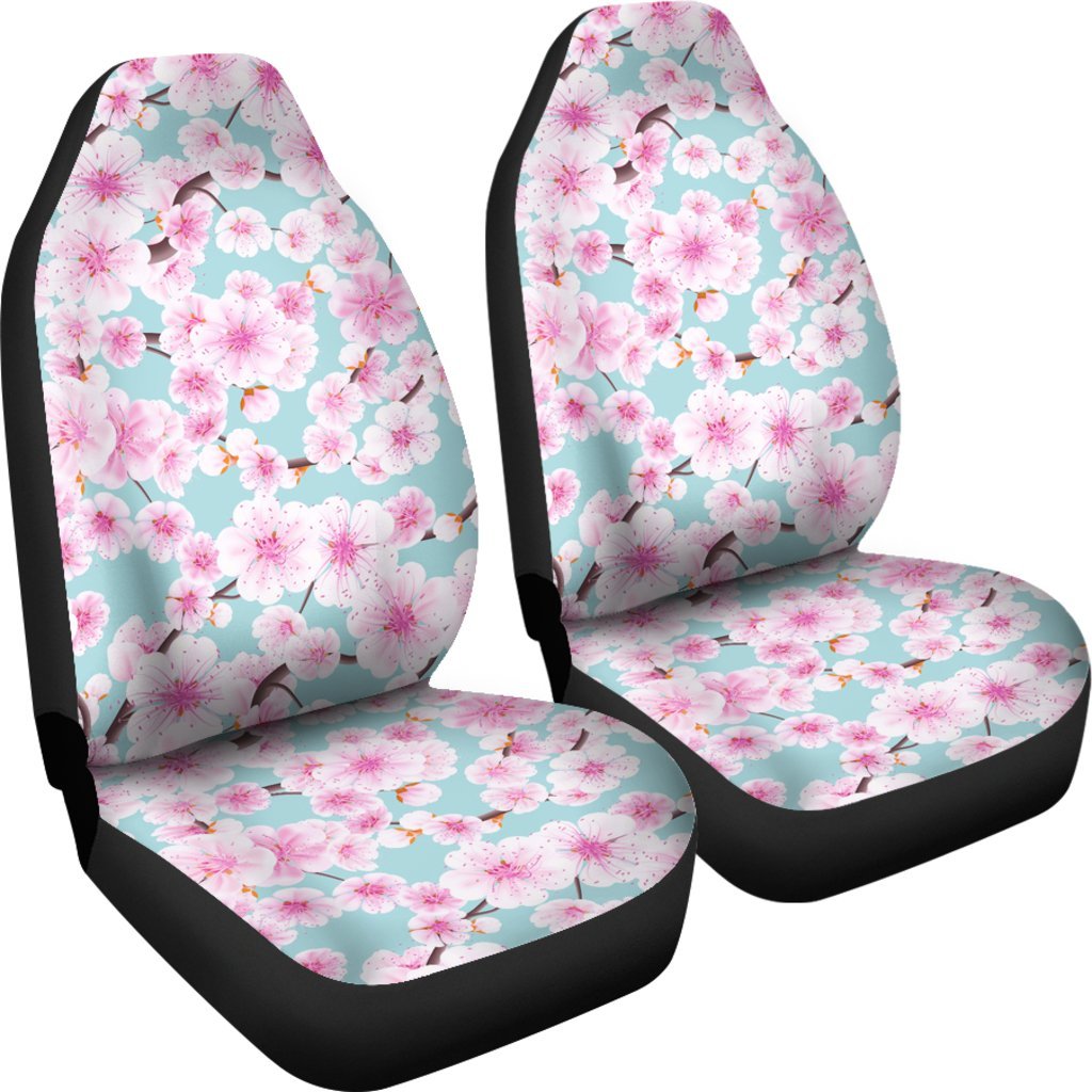 Cherry Blossom Sakura Blue Universal Fit Car Seat Cover-grizzshop