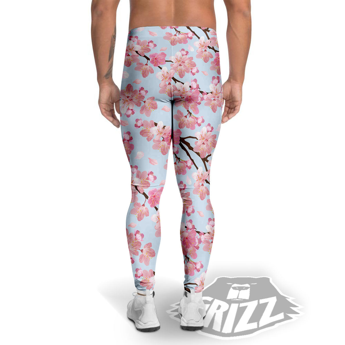 Cherry Blossom Tree Japanese Print Pattern Men's Leggings-grizzshop