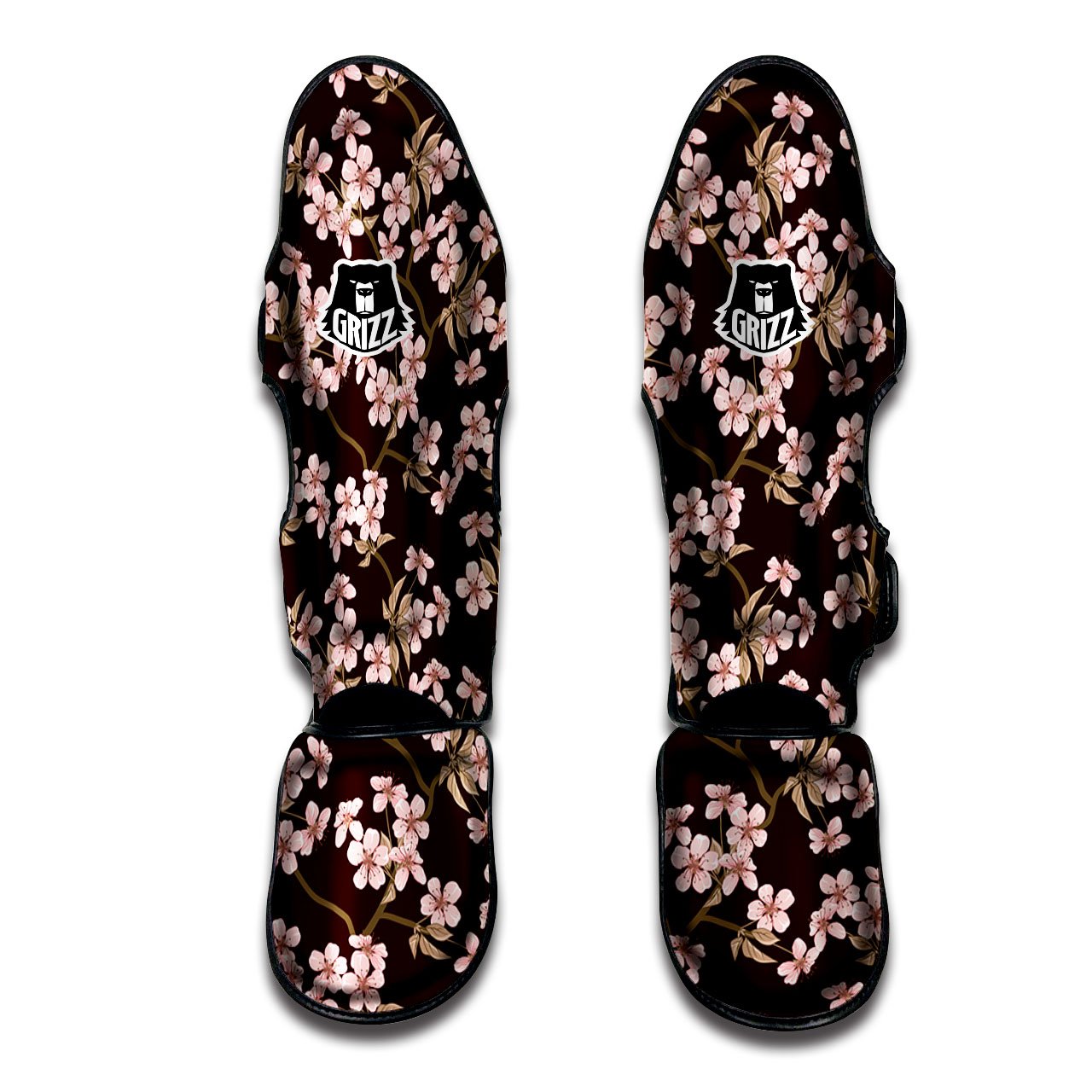 Cherry Blossom Vintage Print Pattern Muay Thai Shin Guards-grizzshop