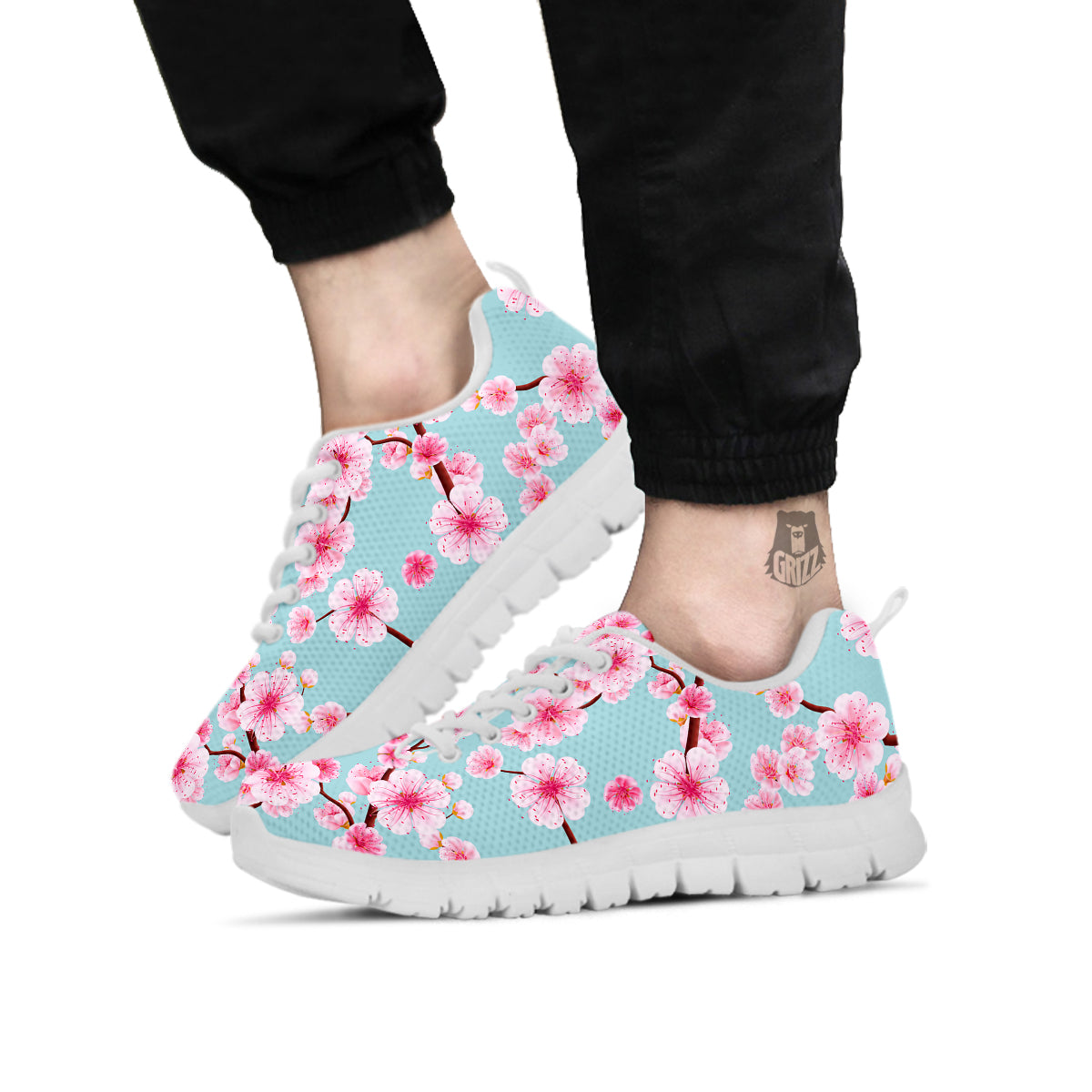 Cherry Blossom White Print Pattern White Sneaker-grizzshop