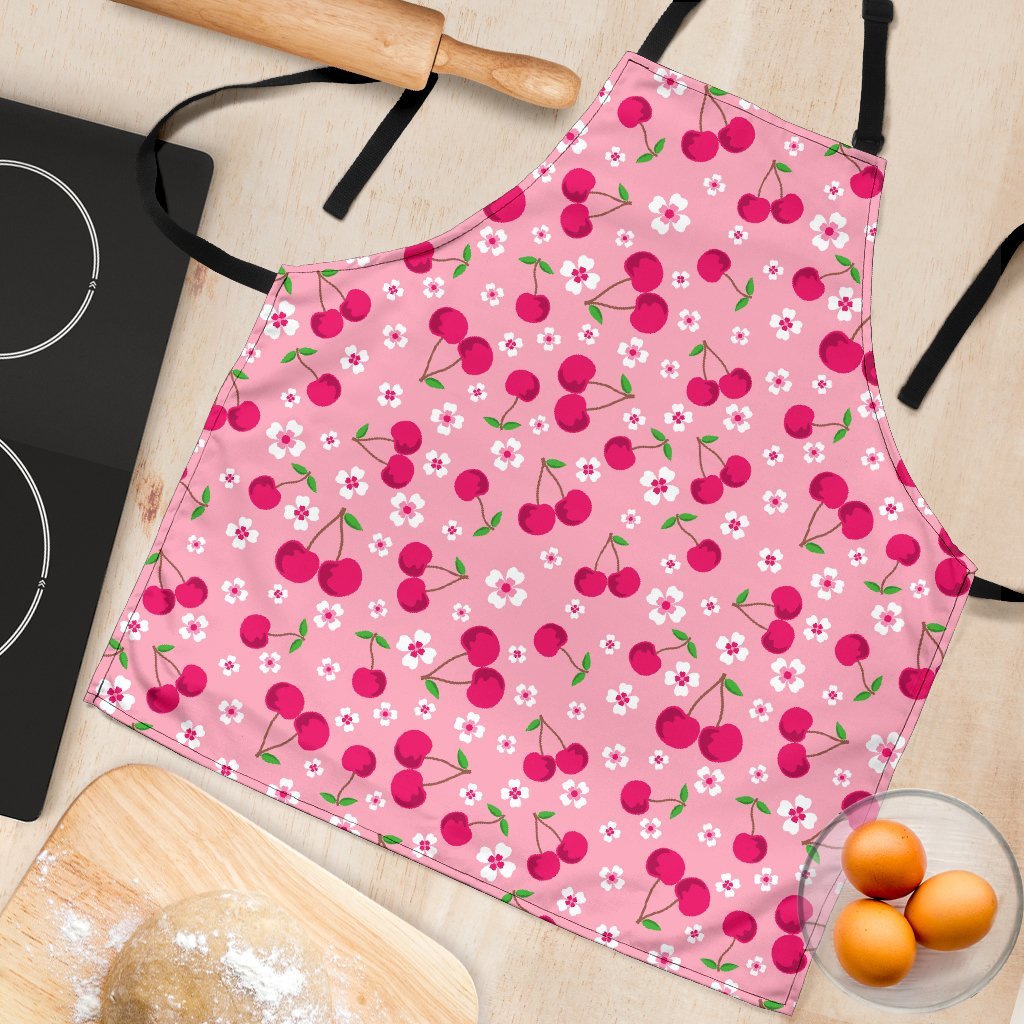 Cherry Floral Pattern Print Women's Apron-grizzshop