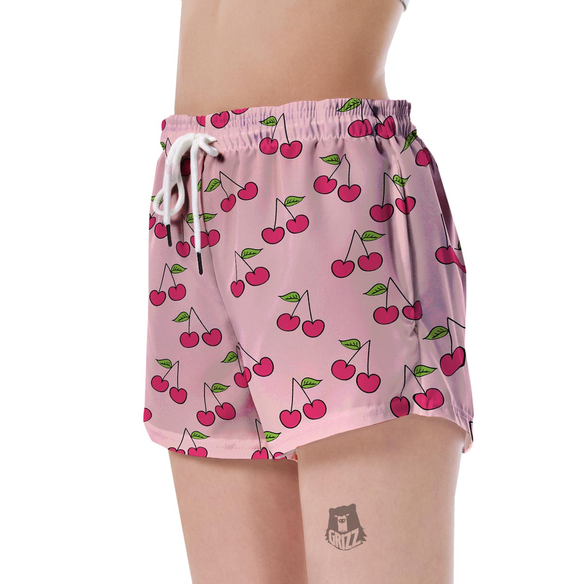 Cherry Pattern Print Women's Shorts-grizzshop
