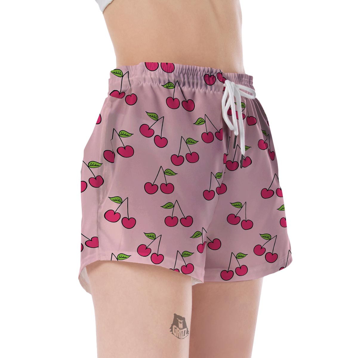 Cherry Pattern Print Women's Shorts-grizzshop