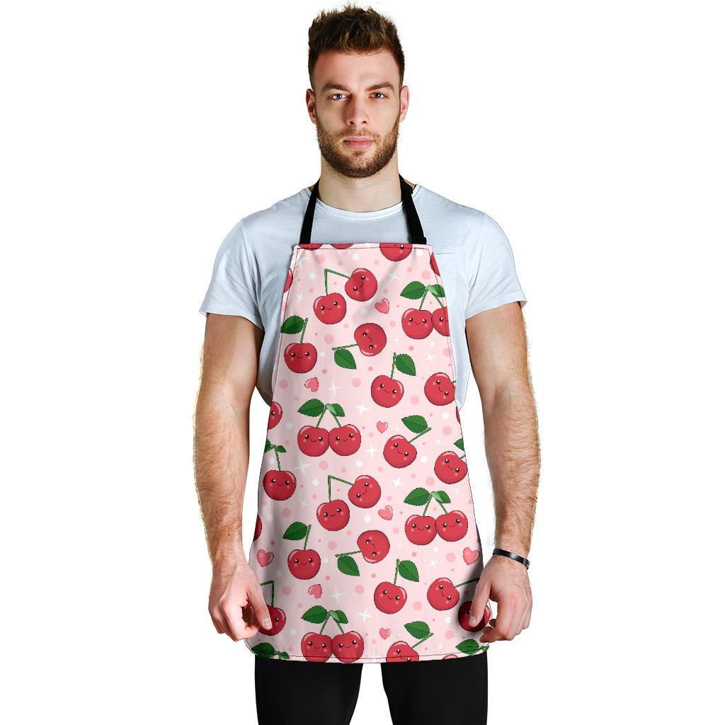 Cherry Print Pattern Men's Apron-grizzshop