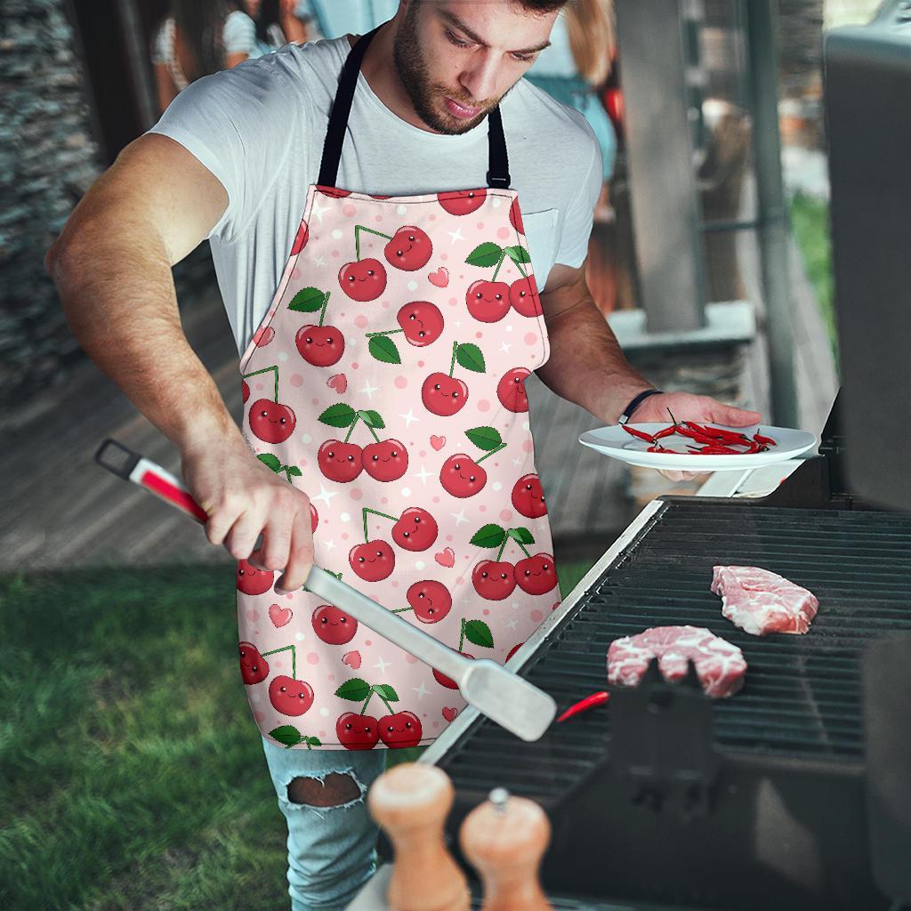 Cherry Print Pattern Men's Apron-grizzshop