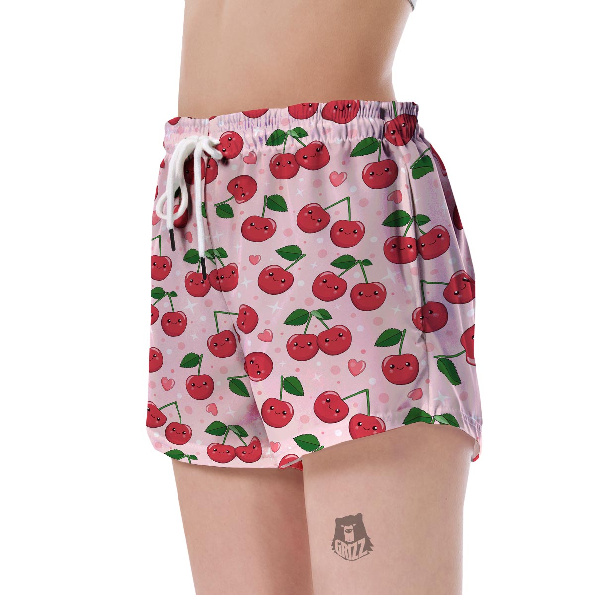 Cherry Print Pattern Women's Shorts-grizzshop