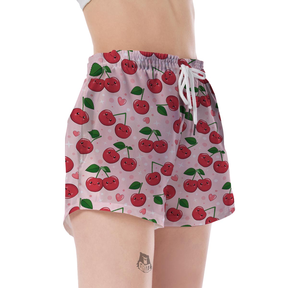 Cherry Print Pattern Women's Shorts-grizzshop