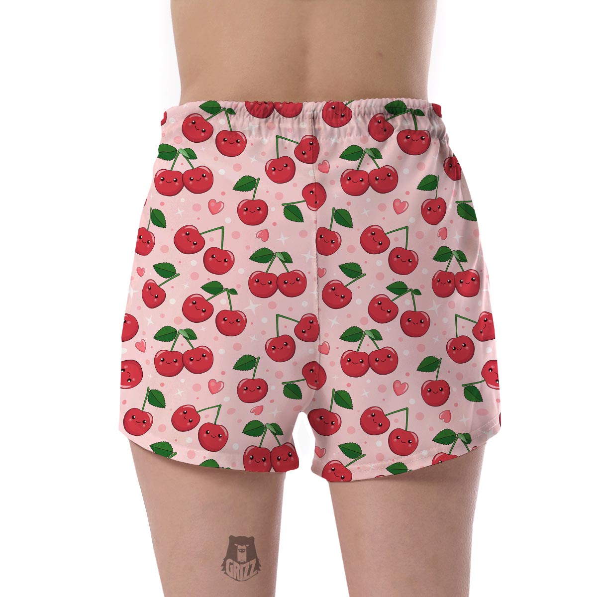 Cherry Print Pattern Women's Shorts-grizzshop