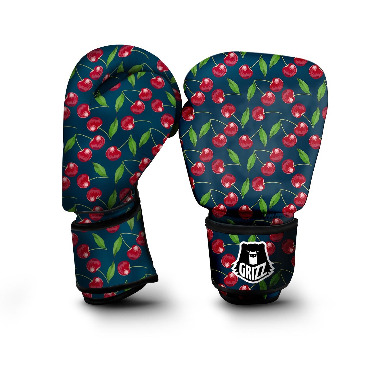 Cherry Red Print Pattern Boxing Gloves-grizzshop