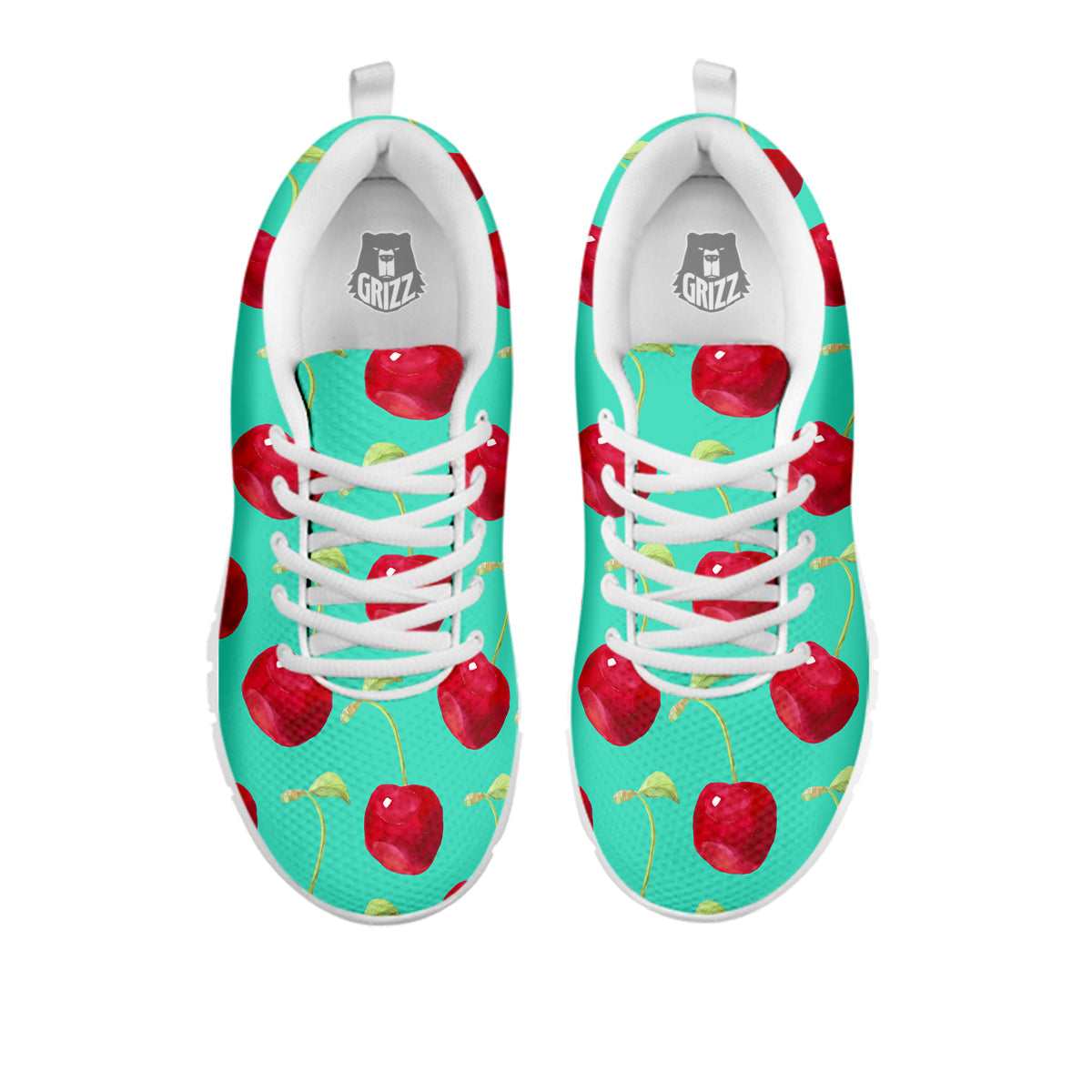 Cherry Watercolor Print Pattern White Sneaker-grizzshop