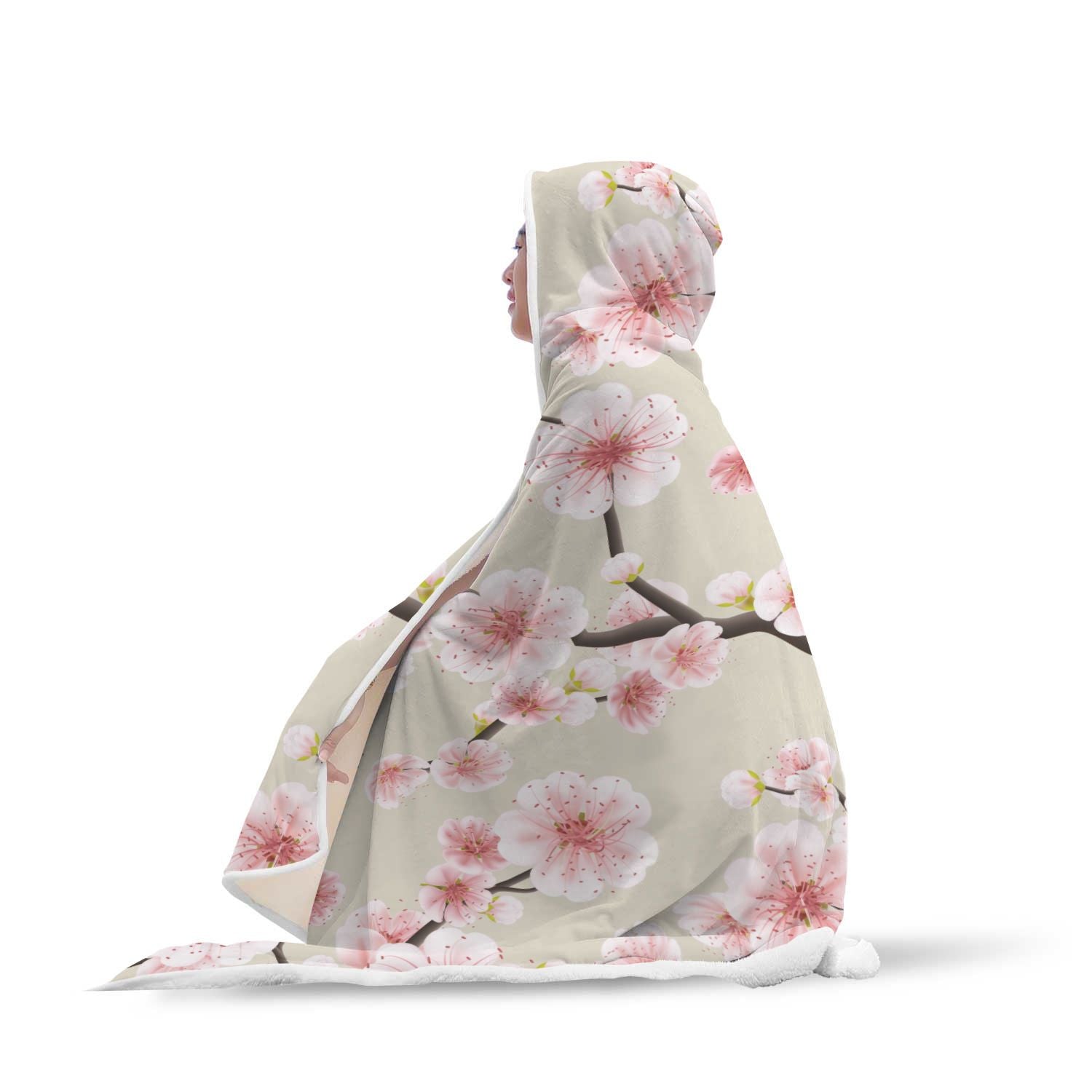 Cherry Blossom Sakura Hooded Blanket-grizzshop