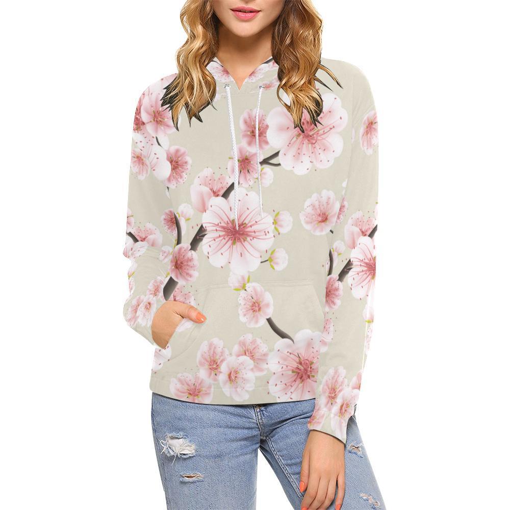 Cherry Blossom Sakura Women Pullover Hoodie -grizzshop