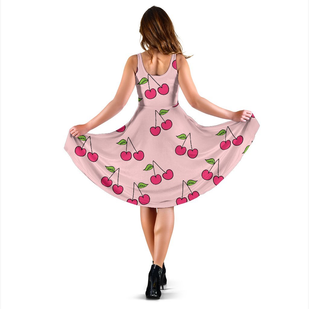 Cherry Pattern Print Dress-grizzshop