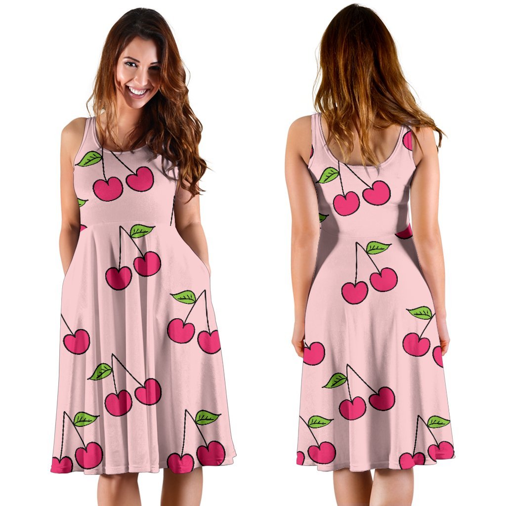 Cherry Pattern Print Dress-grizzshop