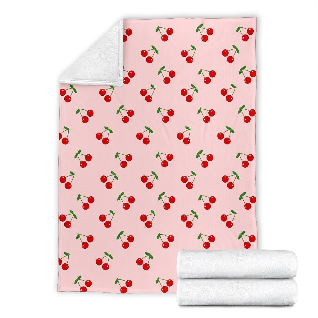 Cherry Pink Pattern Print Blanket-grizzshop