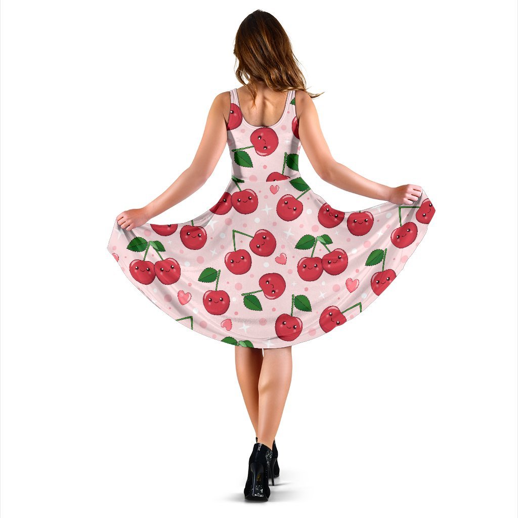Cherry Print Pattern Dress-grizzshop